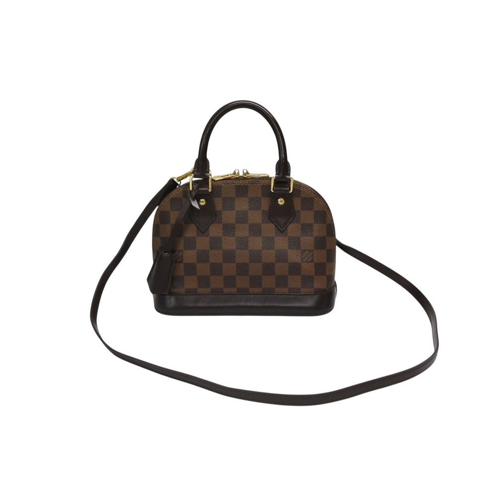 Louis Vuitton Brown Damier Bag Shoulder Ebene Handbag Alma Leather - Picture 2 of 9